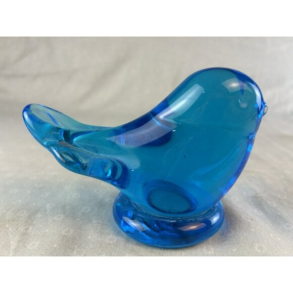 Bluebird of Happiness Signed Leo Ward 1991 ~ Blue Glass Bird Figurine EUC - Picture 3 of 9